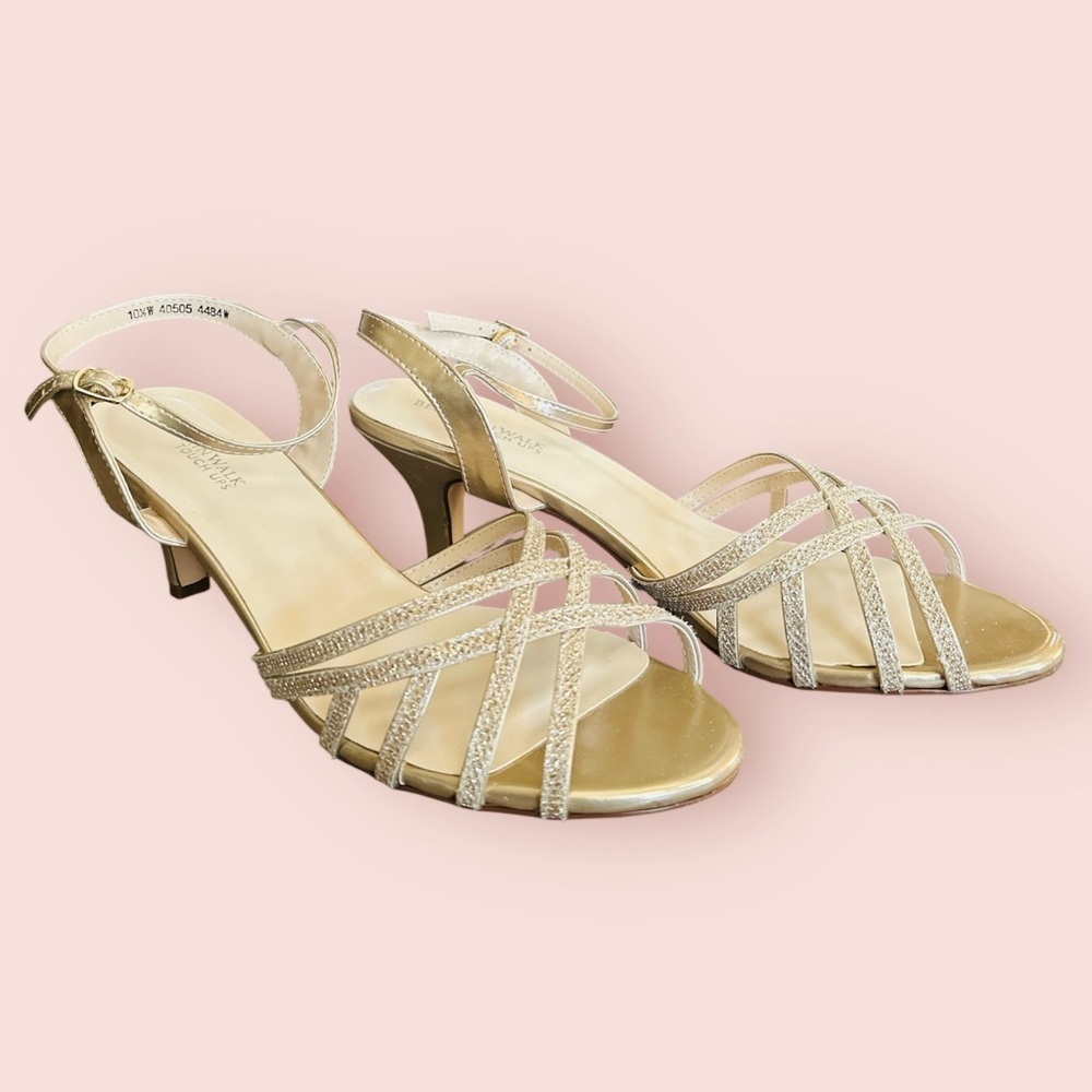 Touch Ups Metallic Gold Strappy Sandals - Picture 7 of 9